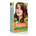 Nisha Cream Hair Color Natural Brown, Permanent Hair Colour for Women Men, No Ammonia, Ultra Soft Deep Shine, 100% Grey Coverage, 4.0 Natural Brown Hair Colour (60gm+60ml+18ml) - Fast UK Delivery
