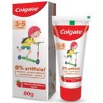 Colgate Toothpaste For Kids (3-5 Years), Natural Strawberry Flavor, Cavity Protection Tooth Paste, With 0% Artificial Flavors, Preservatives, Sweeteners & Colors - 80 Gram Tube - Fast UK Delivery