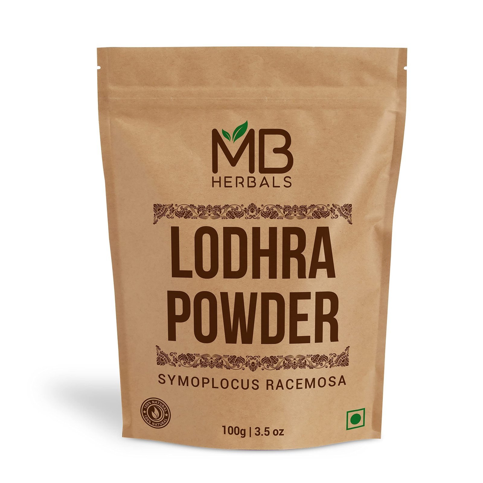 uk81nXtbtxVhL-1.jpg MB Herbals Lodhra Powder 100gm Lodhra Chhal Powder Pathani Lodh - Fast UK Delivery - Image 1