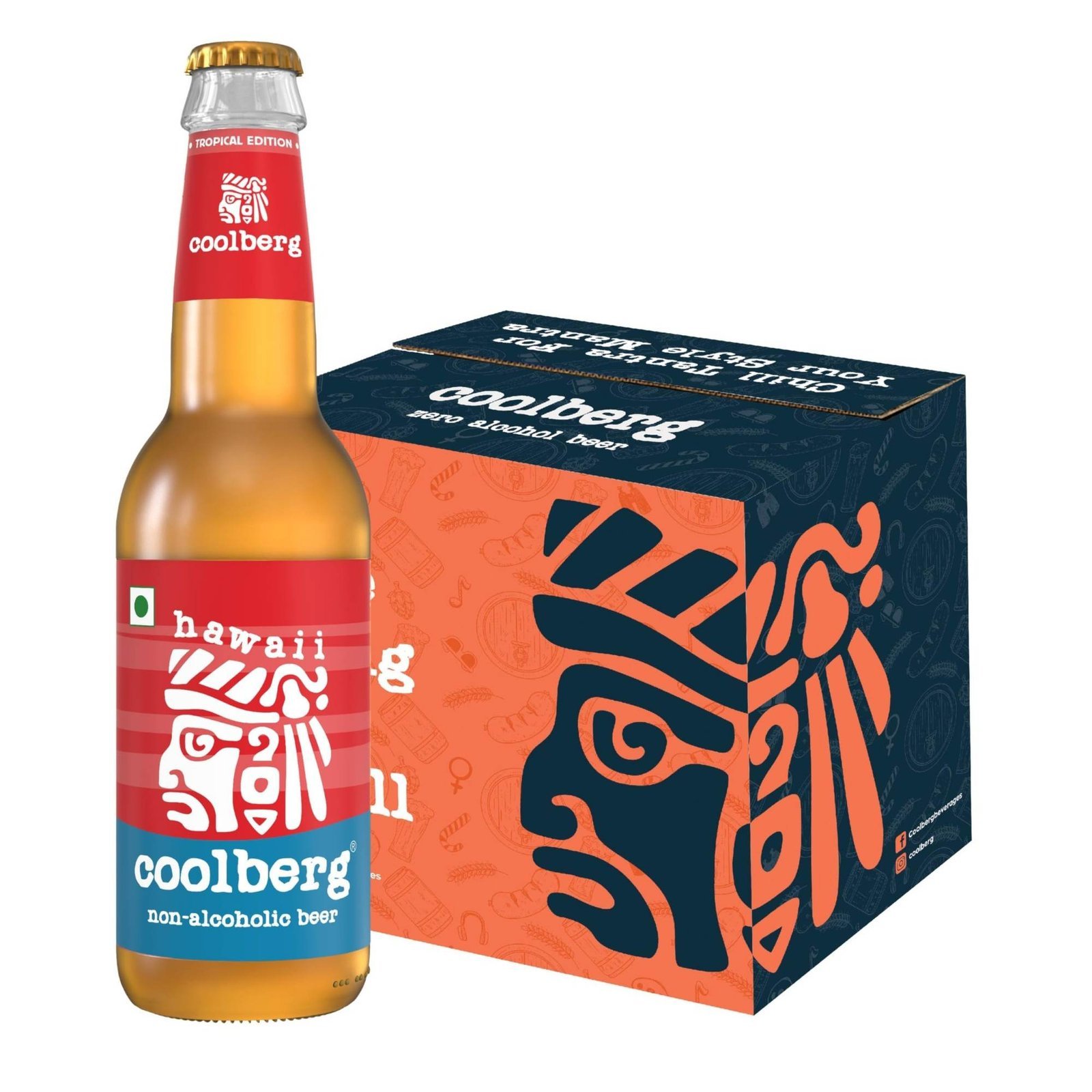 uk81oeATOwGIL-1-1.jpg Coolberg Hawaii Non-Alcoholic Beer 330ml Glass Bottle - Pack of 6 (Coconut & Lychee) - Fast UK Delivery - Image 1