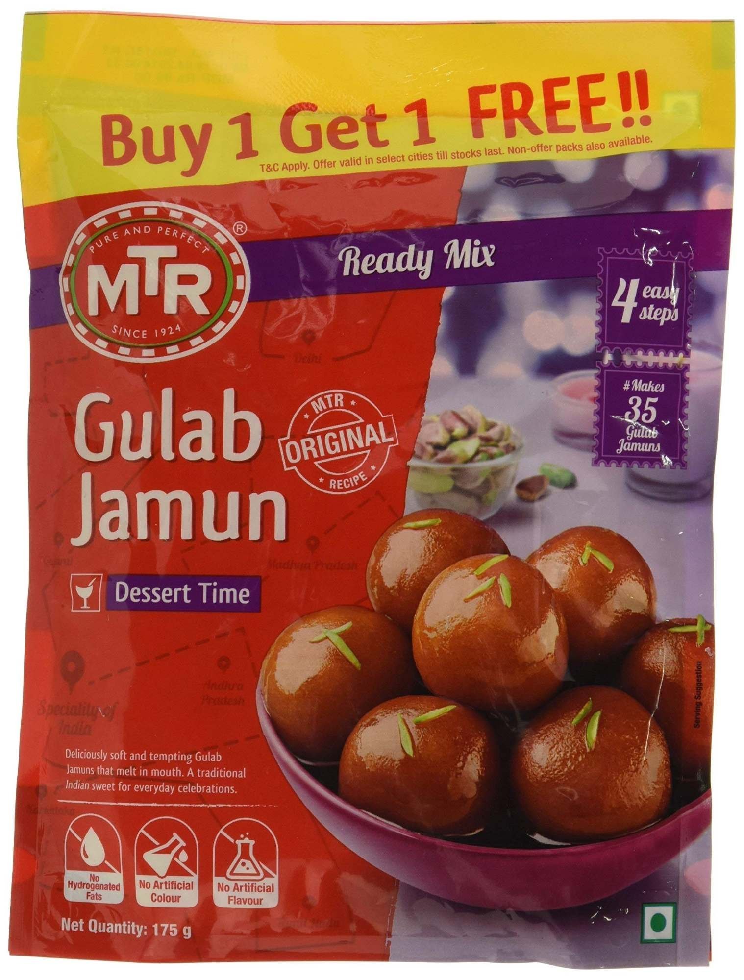uk81pFOpcKGeL-1-1.jpg MTR Instant Mix Gulab Jamun, 175 g - Fast UK Delivery - Image 1