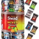Swad Mixed Assorted Candy Jar (Kaccha Mango, Imli, Coffee, Cola, Pan, Orange) Sweets, 250 Candies Jar - Fast UK Delivery