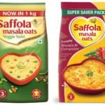 Saffola Masala Oats, Veggie Twist, 1 kg + Saffola Masala Oats Masala and Coriander, 500g - Fast UK Delivery
