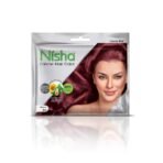 Nisha Cream Hair Color Rich Bright Long Lasting Hair Colouring For Ultra Soft Deep Shine 100% Grey Coverage Conditioning With Natural Herbs Cherry Red (Pack of 6) - Fast UK Delivery