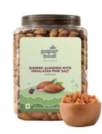 Paper Boat Premium Smoked and Roasted Almonds Himalayan Pink Salt, Healthy Snack - Salted Badam, Reusable Jar 1Kg - Fast UK Delivery