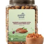 Paper Boat Premium Smoked and Roasted Almonds Himalayan Pink Salt, Healthy Snack - Salted Badam, Reusable Jar 1Kg - Fast UK Delivery