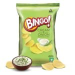 Bingo ! Potato Chips - Cream & Onion Chips - Crispy & Crunchy Chips Pack For Snacks, 50G/45 Gram(Weight May Vary) - Fast UK Delivery