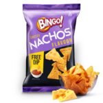 Bingo Nachos Cheese,Free Dip,Crunchy,Crispy Nacho Chips,Made Of Corn,Snacks Pack,82.5 G/80 Gram(Weight May Vary) - Fast UK Delivery