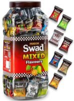 Swad Mixed Chocolate Candy Jar | Meetha Pan, Imli, Coffee,Kacha Aam, Orange + Vitamin C (200 Candy) - Fast UK Delivery