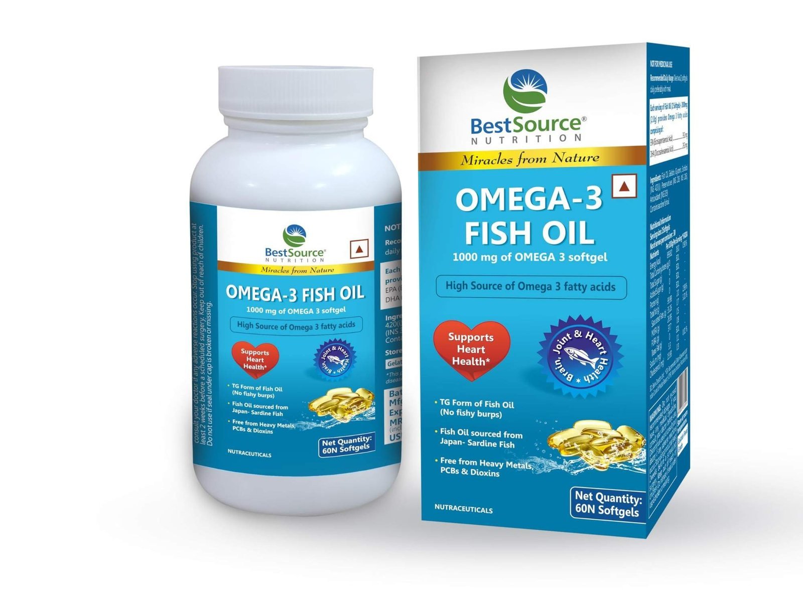 uk81tNgOuml5L-1.jpg BestSource Omega 3 Fish Oil,(Upgraded EPA & DHA), 1000mg of Omega 3 capsule for healthy lipid profile, Free from Heavy Metals, PCBs, & Dioxins, No fishy smell, No burping, 60 softgels - Fast UK Delivery - Image 1