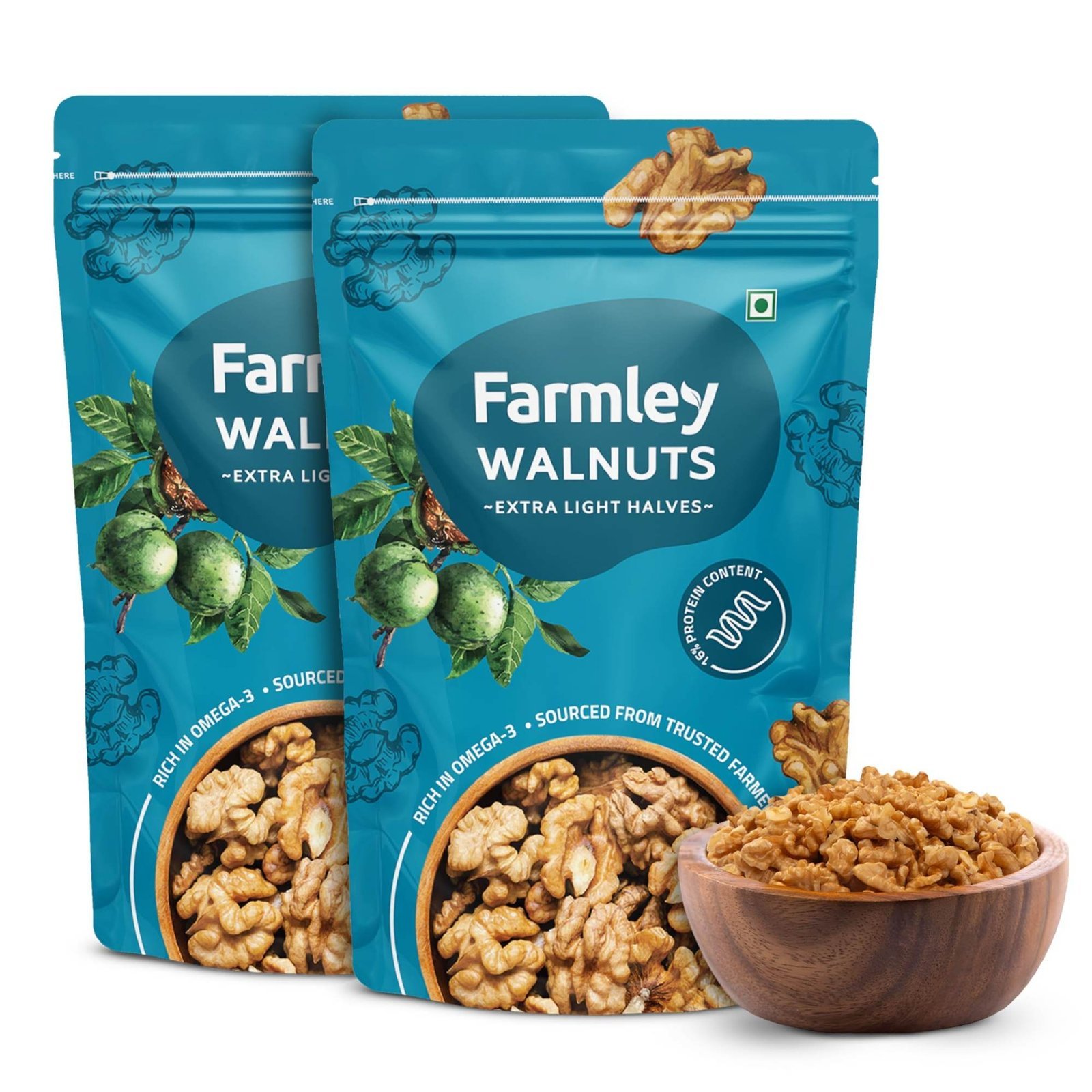 uk81ttbqD6pML-1-1.jpg Farmley ELH Walnut Kernel | 200 gram, each | Walnuts Without Shell, Akhrot, Dry Fruits, Akhrot Giri, Rich in Protein (Pack Of 2) - Fast UK Delivery - Image 1