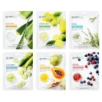 MIRABELLE COSMETICS KOREA Fairness Facial Mask (Aloe Vera, Berries, Cucumber, Herbs, Lemon, Papaya) -Combo Pack of 6 - Fast UK Delivery