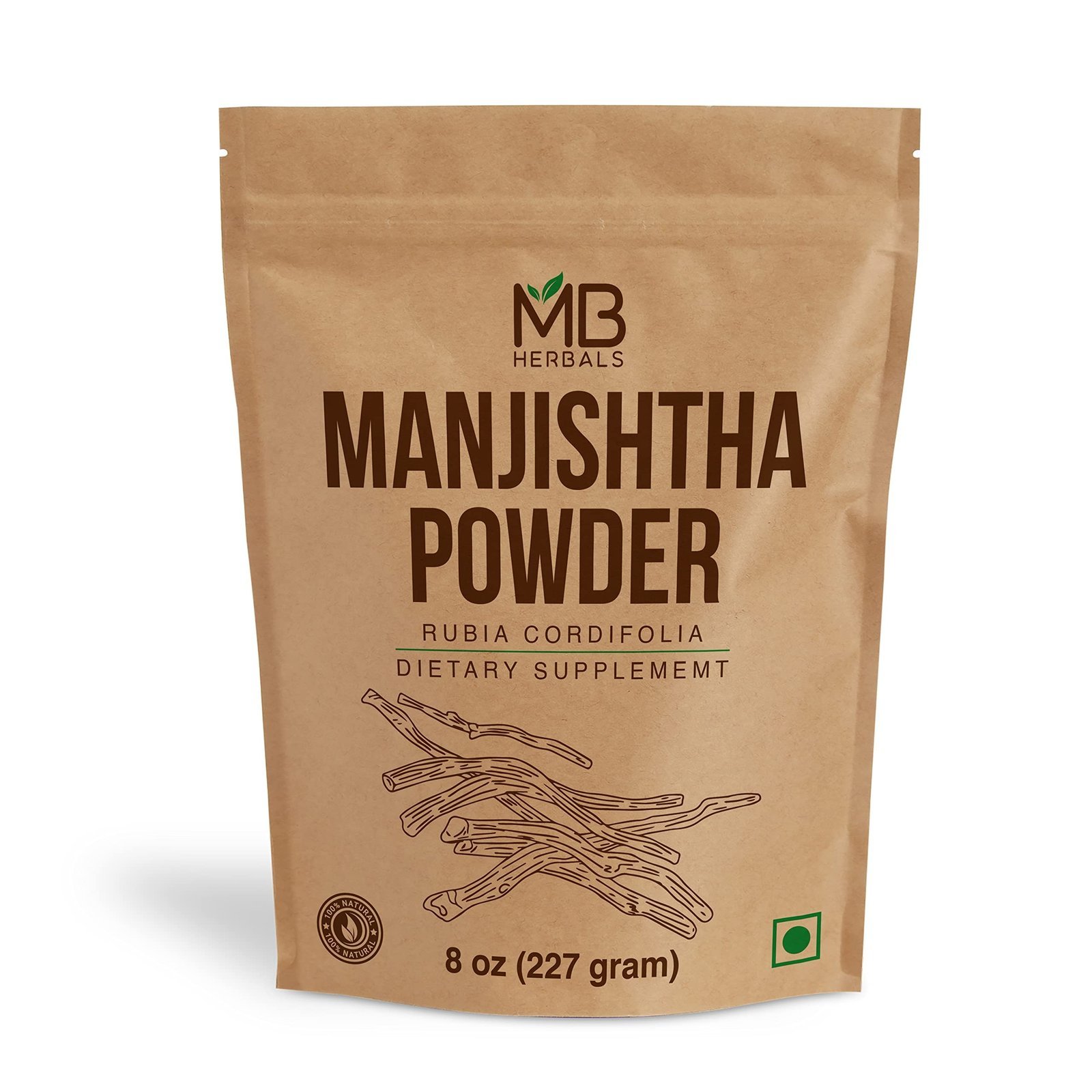 uk81uXfIbzK5L-1.jpg MB Herbals Manjishtha Powder 227g | DIY Face Pack | Free from preservatives | Paraben Free | Sulphate Free | No fillers - Image 1