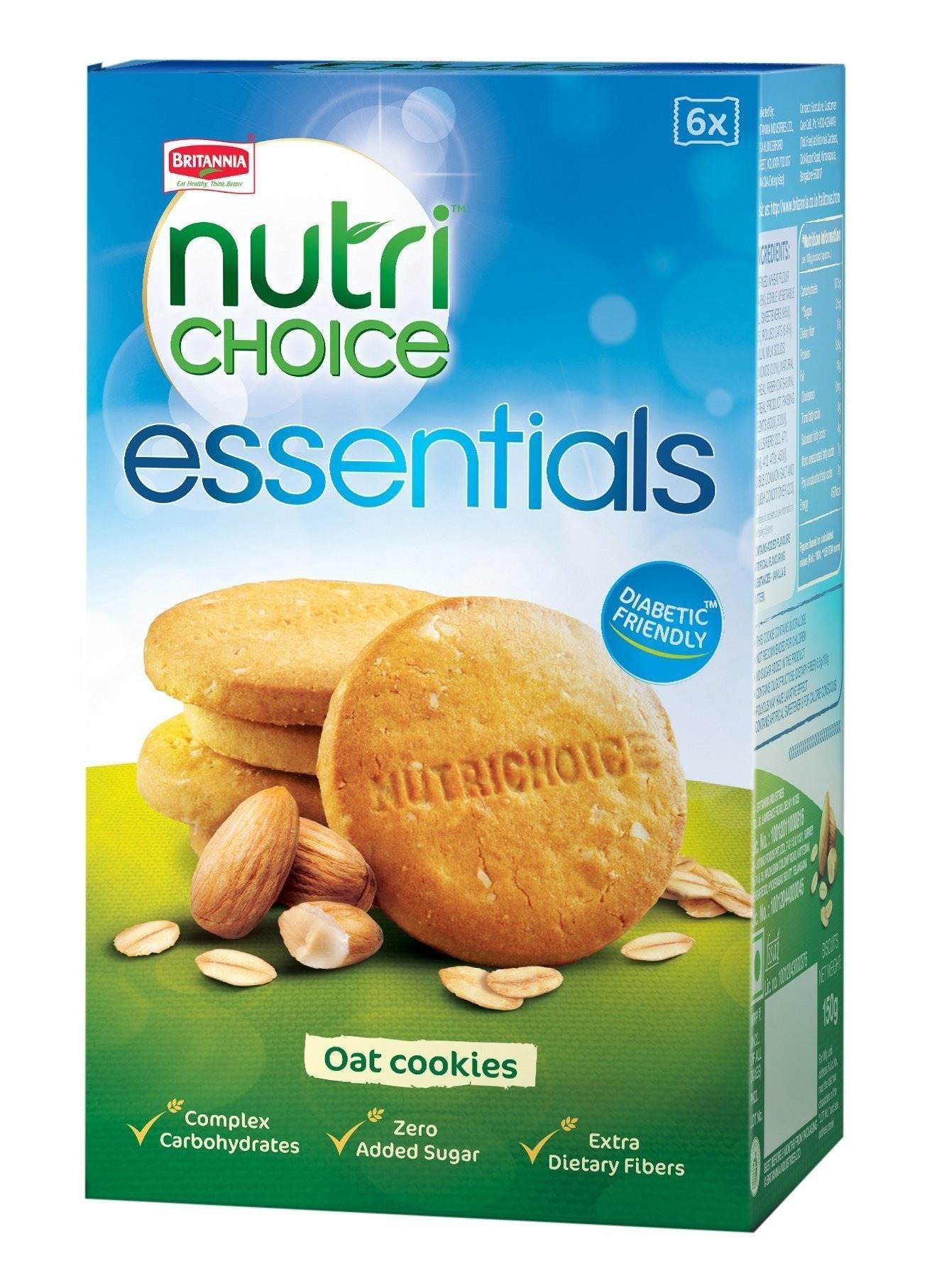 uk81vgc8M5b0L-1-1.jpg Oats Cookies | Diabetic Friendly, Zero Added Sugar & 0% Maida, 150 grams - Fast UK Delivery - Image 1