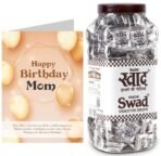Swad Happy Birthday Mom Mother Gift with Card (Swad Digestive Candy 200 Jar & 1 Greeting card) - Fast UK Delivery