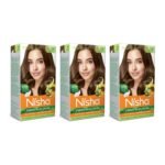 Nisha Cream Hair Color (Pack of 3, Light Brown) Fast Shipping to USA & Canada