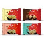 Bambino Diwali Sweets Gift Pack Soan Papdi Assorted Combo Pack of 4 (200 Gm x 4 800Gms) Contains Soan Papdi Badam,Butterscotch,Chocolate,Coconut - Fast UK Delivery