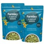Farmley Pumpkin Seeds I 200g each | AAA Grade Pumpkin Seeds for eating | Immunity Booster and Fiber Rich (Pack of 2) - Fast UK Delivery