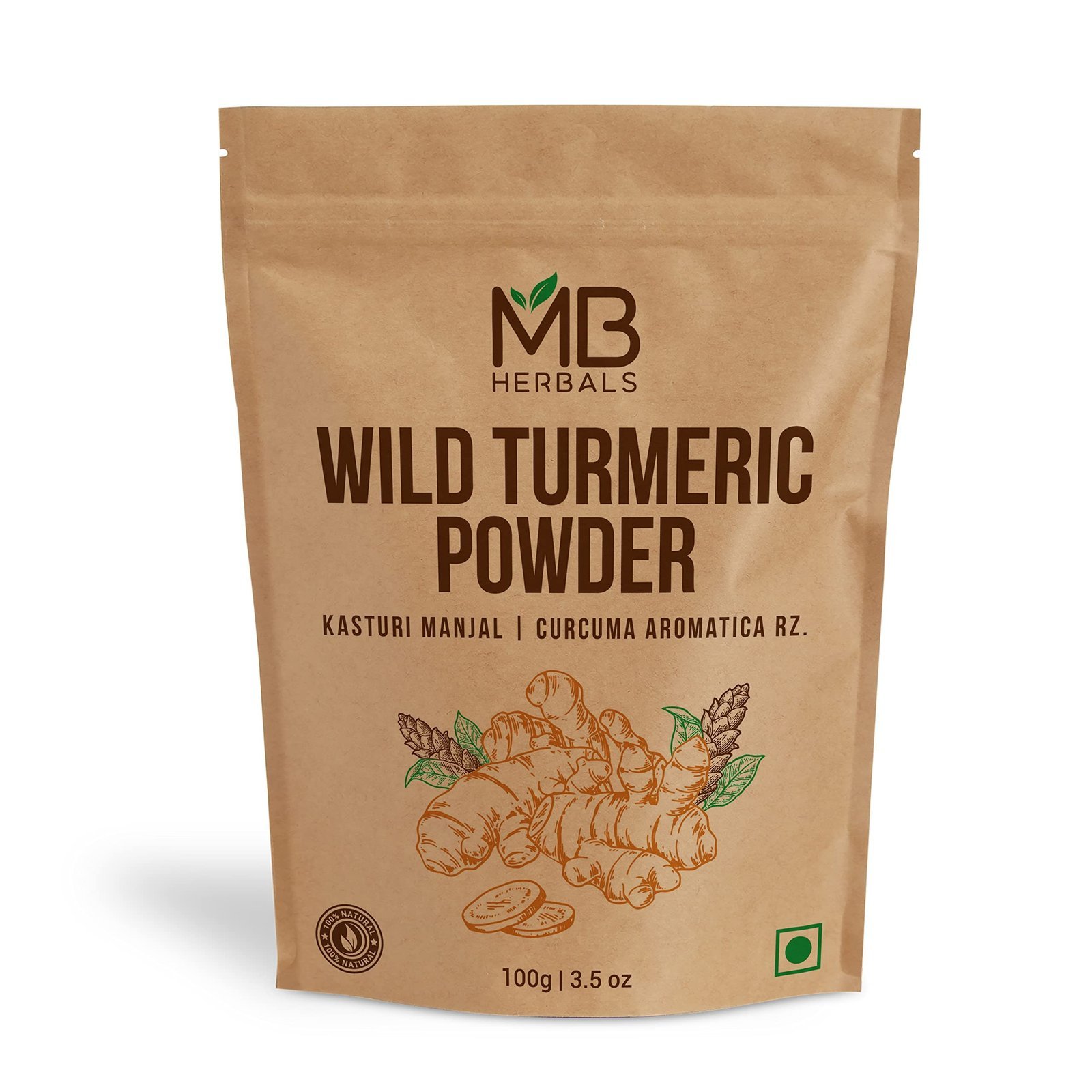 uk81zosKQ69QL-1.jpg MB Herbals Wild Turmeric Powder 100g | Kasthuri Manjal | Kasturi Manjal | No Preservatives | No Additives | Non GMO | For Radiant Glowing Youthful Skin - Fast UK Delivery - Image 1
