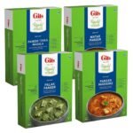 Gits Ready to Eat Paneer Combo 1140g (Matar Paneer, Palak Paneer, Paneer Tikka Masala, Paneer Makhani - 285g Each) - Fast UK Delivery