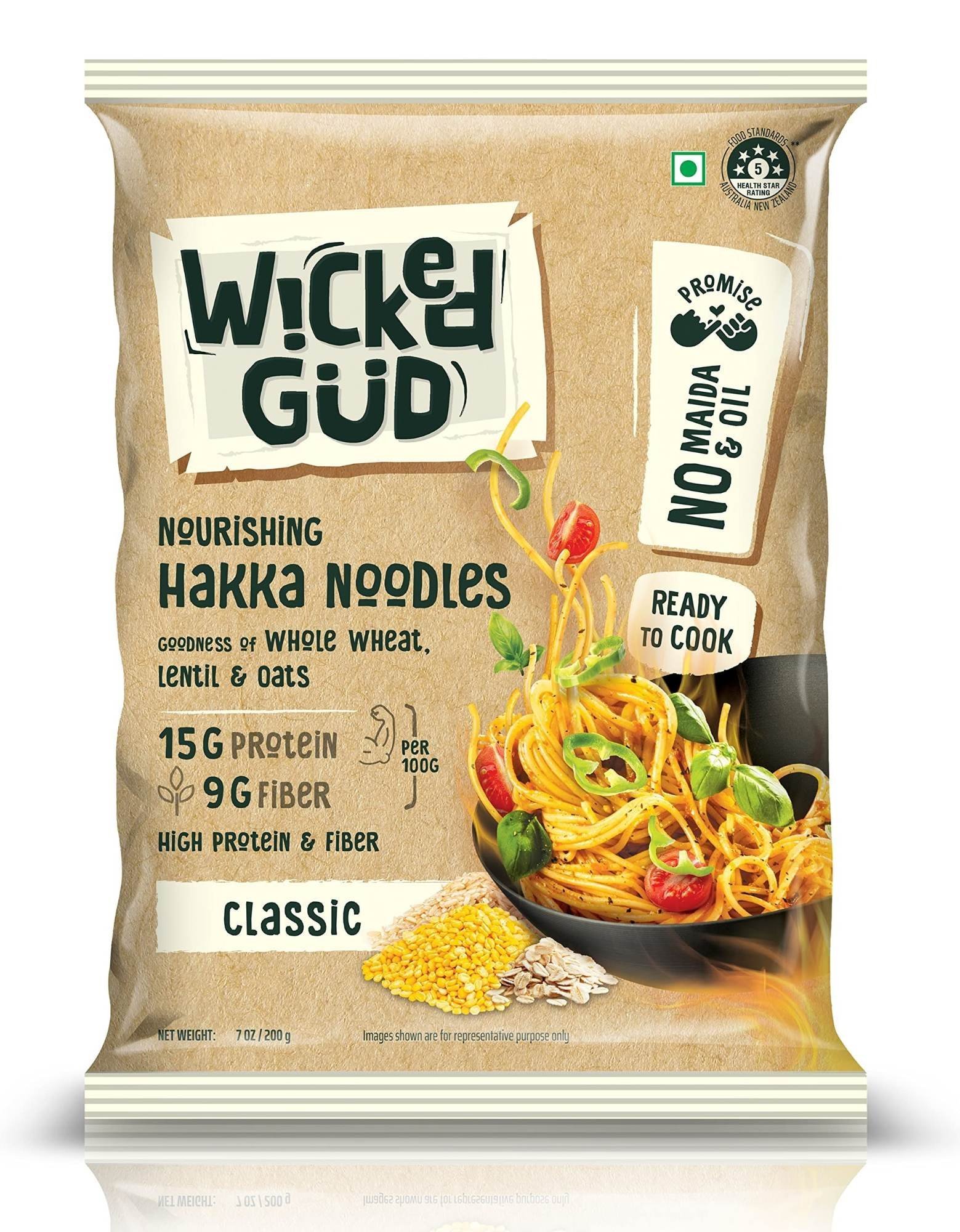 uk91VNaBFOeiL-1-1.jpg WickedGud Hakka Noodles 200gm - Fast UK Delivery - Image 1