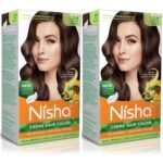 Nisha Ammonia Free Cream Hair Color 3 Dark Brown Hair Color For Women and Men Hair Color Dark Brown Hair Color Long Lasting Semi Permanent Hair Color Pack of 2 Fast Shipping to USA & Canada