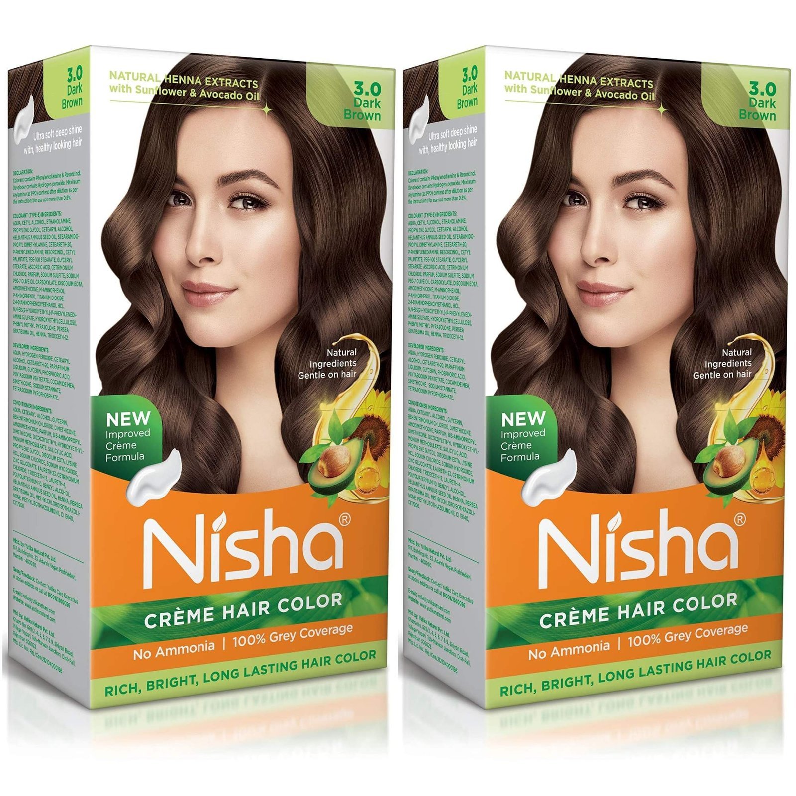 uk91X4m1xY6OL-1.jpg Nisha Ammonia Free Cream Hair Color 3 Dark Brown Hair Color For Women and Men Hair Color Dark Brown Hair Color Long Lasting Semi Permanent Hair Color Pack of 2 Fast Shipping to USA & Canada - Image 1