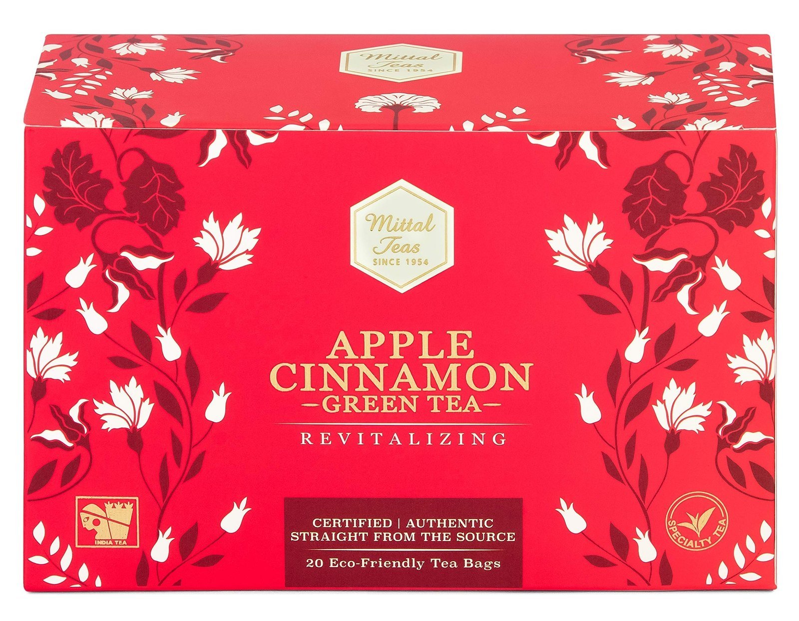uk91XY4oGfX4L-1.jpg Mittal Teas, Green Tea | 20 Eco Friendly Pyramid Tea Bagss | 100% Natural Organic Ingredients | 40 GM (Apple Cinnamon, 20 Tea Bags) - Fast UK Delivery - Image 1